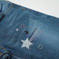 thumbnail image 3 of KIDSCOOL SPACE Little Girls Jeans,Ripped Color Stars Embroidered Strechy Denim Soft Slim Pants,Light Blue,4-5 Years, 3 of 5