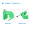 thumbnail image 4 of Uxcell 14mm Dia PE Green Round Cable Clips with Steel Nail 24 Pack, 4 of 5