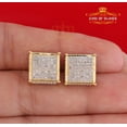 thumbnail image 6 of King of Bling's 925 Sterling Silver 0.33ct Diamond For Women's/Men's Yellow Stud Square Earrings, 6 of 11