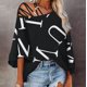 thumbnail image 4 of Pntutb Mujer Suelta Casual Manga Tres Cuartos Cuello Redondo Blusa Camiseta Túnica tops Pntutb Pntutb-5214, 4 of 6
