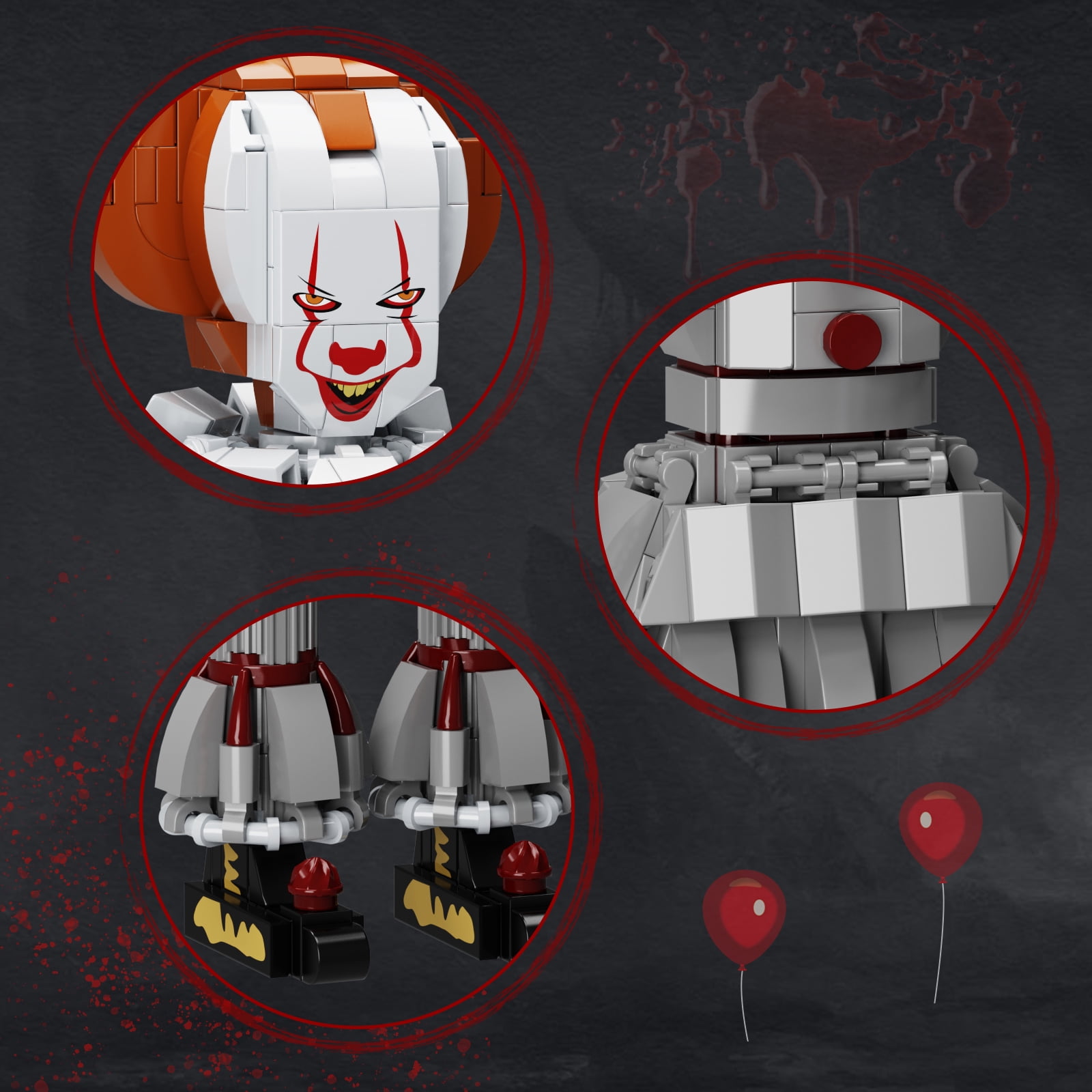NEW Stephen King's Horror Movie Figure Pennywiseed Building Blocks Toys Children Halloween Gift 527 PCS Bricks