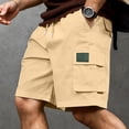 thumbnail image 5 of PIMSSY Men Shorts Outdoor Loose Fit Stretch Casual Pocket Workwear Beach Sports Shorts Solid Color Summer Male Soft Bottoms, 5 of 9