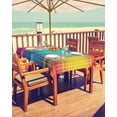 thumbnail image 2 of Fsddascl Colorful Plaid Outdoor Tablecloth - 60x120 Inch Rectangle Dining Table Cover, Modern Chic Rainbow Gradient Striped Waterproof Outdoor Table Cloth with Umbrella Hole & Zipper for Patio, 2 of 7