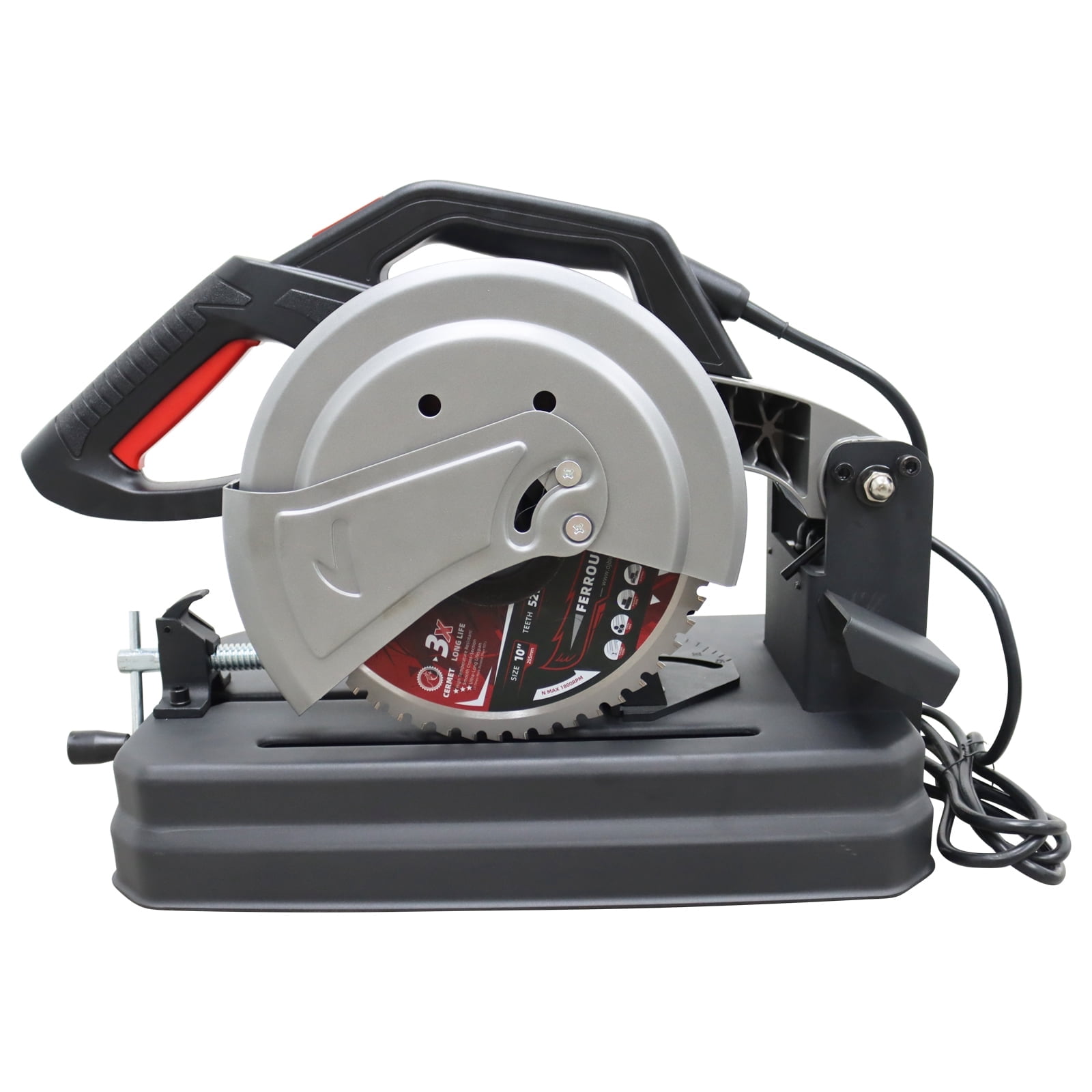 10" Steel Rebar Round Steel Metal Cold Cut Saw 0-45˚ Adjustable Miter Range Rebar Cutting Saw Machine
