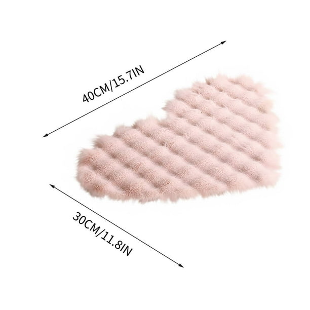 Fiudx Ofertas del día Alfombra de salón de estilo crema con forma de corazón y pelo de burbujas, para sofá individual, mesa de centro, guardarropa, cojín de maquillaje