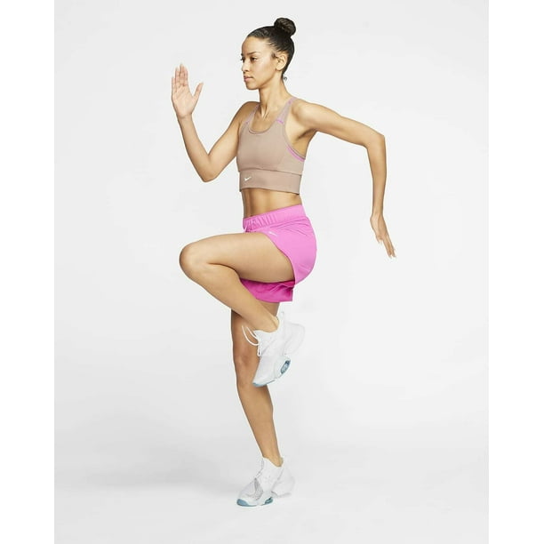 Nike Women's Sports Bras Polyester/Spandex Blend Swoosh Pocket Bra, Medium  Support Tan (X-Small) 