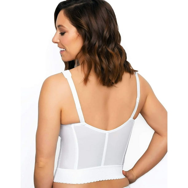 Women's Exquisite Form 5107530 Front Close Longline Posture Bra (White 40C)  