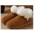 thumbnail image 7 of Ticikt Women Men Ankle Bootie Slipper Plush Warm Indoor Outdoor Shoes Comfy Fleece Lined Memory Foam Slipper with Anti-Slip Sole,Color:Brown,Size:6, 7 of 7