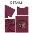 thumbnail image 3 of XCHQRTI Butterfly Graphic Plus T-Shirts Women Graphic Casual Shirt Floral Short Sleeve Tee, 3 of 7