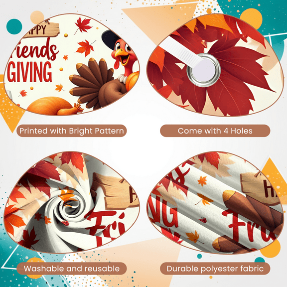 Thanksgiving Turkey Friendsgiving Banner Autumn Leaves Harvest Decorations for Fall Party Family Gathering Indoor Celebration