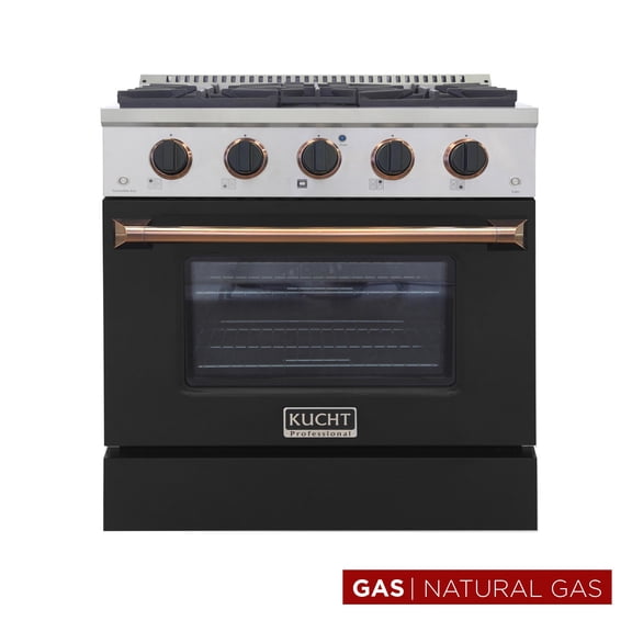 Kucht Professional 30" Stainless Steel Natural Gas Range in Gold/Black/Silver