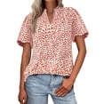 thumbnail image 1 of Blusa MASCOMODA de chifón floral bohemio de manga corta para mujer, 1 of 7
