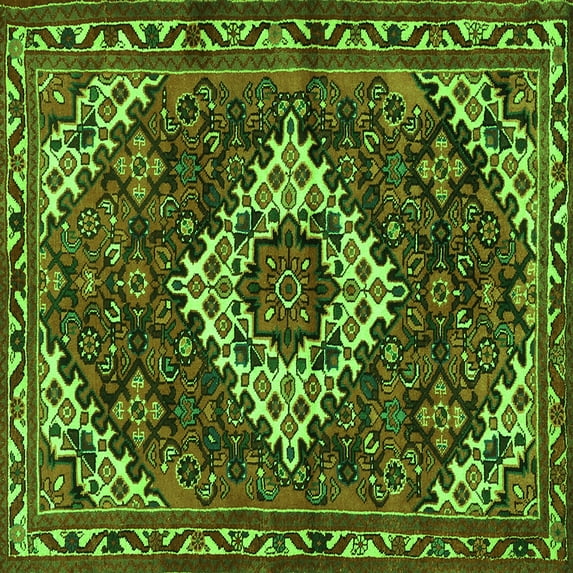 Ahgly Company Indoor Square Persian Green Traditional Area Rugs, 7' Square
