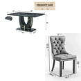 thumbnail image 2 of 63" Modern Rectangle Faux Marble Dining Table Room Sets for 4,Dining Table with 4 Velvet Dining Chairs,Black Table and 4 Beige Chairs with Silver Leg, 2 of 7