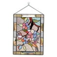 thumbnail image 1 of Stained Glass Window Hangings, Decorative Flowers Stained Glass, Handcraft Stained Glass Window Panel, Gift for Birthday, Easter, Christmas Cherry, 1 of 7