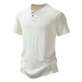 thumbnail image 7 of WREESH Men's Solid Notch Neck T-Shirts Casual Fashion Short Sleeve Workout Tops White, 7 of 7