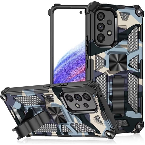 Case for Galaxy S20,Camouflage Military Car Holder Protection [Built-in Kickstand] Magnetic Heavy Duty TPU PC Shockproof Phone Case for Samsung Galaxy S20 5G,6.2 inch 2020 (Navy)
