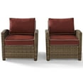 thumbnail image 3 of Pemberly Row 2 Piece Outdoor Wicker Seating Set with Sangria Cushions, 3 of 7