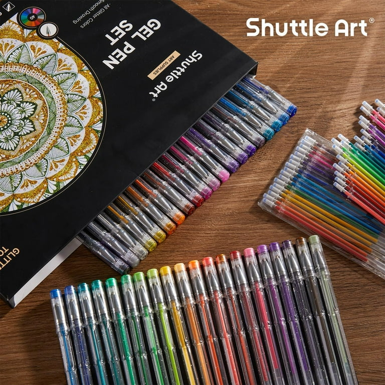 Shuttle Art Glitter Gel Pens, 40 Colors with Refills photo 7