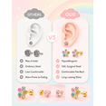 thumbnail image 5 of 12 Pairs Hypoallergenic Earrings for Women Surgical Steel Screw Back Earrings for Sensitive Ears Cute Heart CZ Flower Ball Tiny Flat Back Stud Earring,Sliver, 5 of 7
