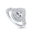 thumbnail image 3 of AFFY 1.25CT Moissanite Diamond Double Halo Engagement Ring for Women 14K White Gold over Silver-7, 3 of 8