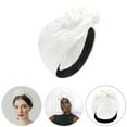 thumbnail image 2 of Women Headscarf Solid Color Bow-knot Soft Breathable Hat Retro Headwrap for Ladies Hair One Size, 2 of 7