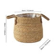 thumbnail image 3 of Woven Plant Basket Seagrass Planter Pot Cover with Handles,26x28cm Handmade Natural Straw Container for Indoor Potted Plants,Rustic Boho Decor for Living Room Office Home Garden, 3 of 7