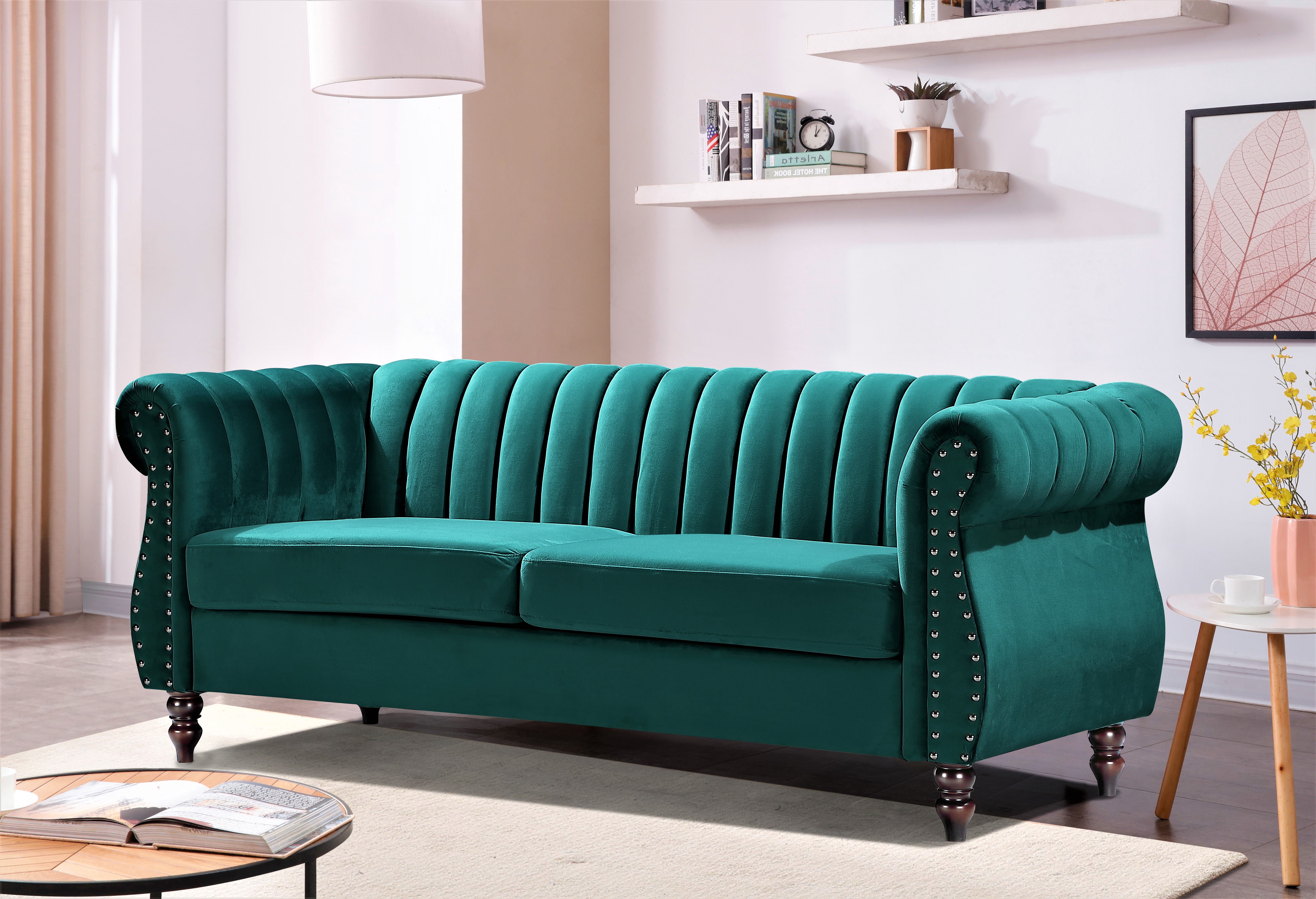 Adibah Velvet Chesterfield 2 Pieces Living Room Set