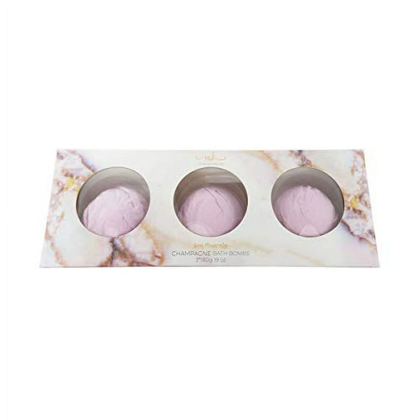 Bombas de baño de champagne de minerales marinos Manna Kadar, rosadas, 3 unidades