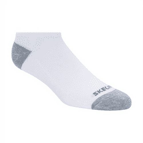 Skechers Kids Boys' 10 Pack 1/2 Terry No Show Socks, White/Blue, 9-11