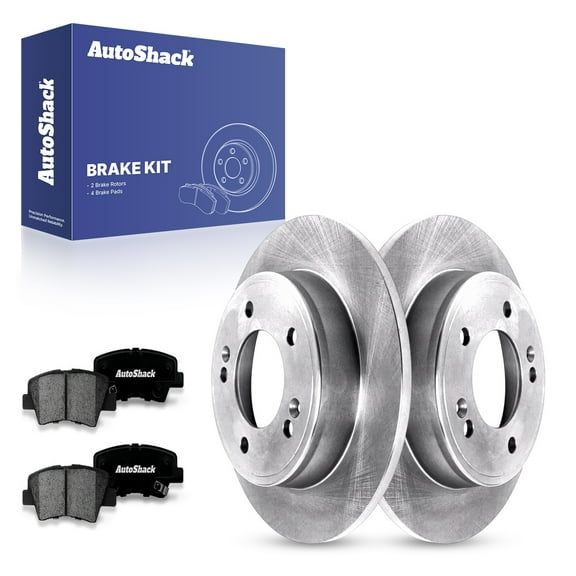 AutoShack 10.31" (261.9 mm) Rear Solid Brake Rotors   Premium Ceramic Brake Pads | Replacement for 2017-2020 Hyundai Elantra 2019-2025 Kia Soul 2020-2025 Hyundai Venue | 6-PC Brake Kit