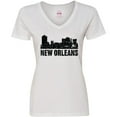 thumbnail image 3 of Inktastic New Orleans Skyline Grunge Women's V-Neck T-Shirt, 3 of 5