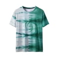 thumbnail image 5 of Lumosvexa Summer Womens Graphic T-Shirt for Women Casual Short Sleeved Shirt Tops Crew Neck Tie Dyeing T Shirt Green Size S, 5 of 10