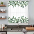 thumbnail image 5 of Green Eucalyptus Leaves Sheer Curtains 45 Inches Long, Watercolor Farmhouse Country Plant Light Filering Curtains, Breathable Simi Curtain Privacy Drapes for Kitchen Bathroom Small Window Treatment, 5 of 9