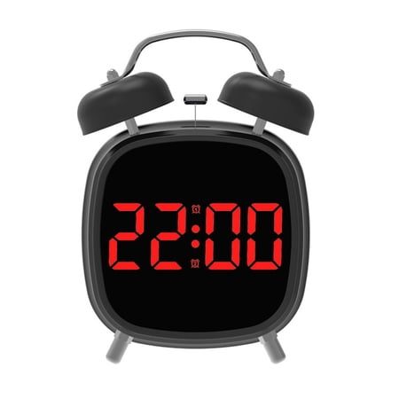 Vintaged Digital Alarm Clock Twin Bells Loud Alarm Desk Clocks with Adjustment Light Dimmable Display