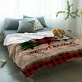 thumbnail image 2 of Merry Christmas Throw Blankets, Farmhouse Buffalo Plaid Christmas Tree Soft Fleece Blanket Decorative for Home Sofa Couch Chair Living Bedroom,40x50 inches, Red Black Green, 2 of 5