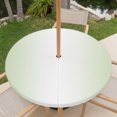thumbnail image 6 of Round Outdoor Tablecloth with Umbrella Hole and Zipper, Light Green Ombre Fitted Table Cover with Elastic Edge for 31-35 Inch, Modern Gradient Abstract Art Waterproof Patio Tablecoths for Picnic, 6 of 9
