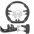 thumbnail image 4 of Volant Hydro Dip, Structure Durable Anneau Supérieur Rouge Cuir Perforé Volant Plat pour V6 EcoBoost GT Shelby, 4 of 7