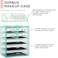 thumbnail image 7 of Sorbus Cosmetic Makeup and Jewelry Storage Case Teal Thrill 3 Large, 4 Small Drawers, 7 of 7