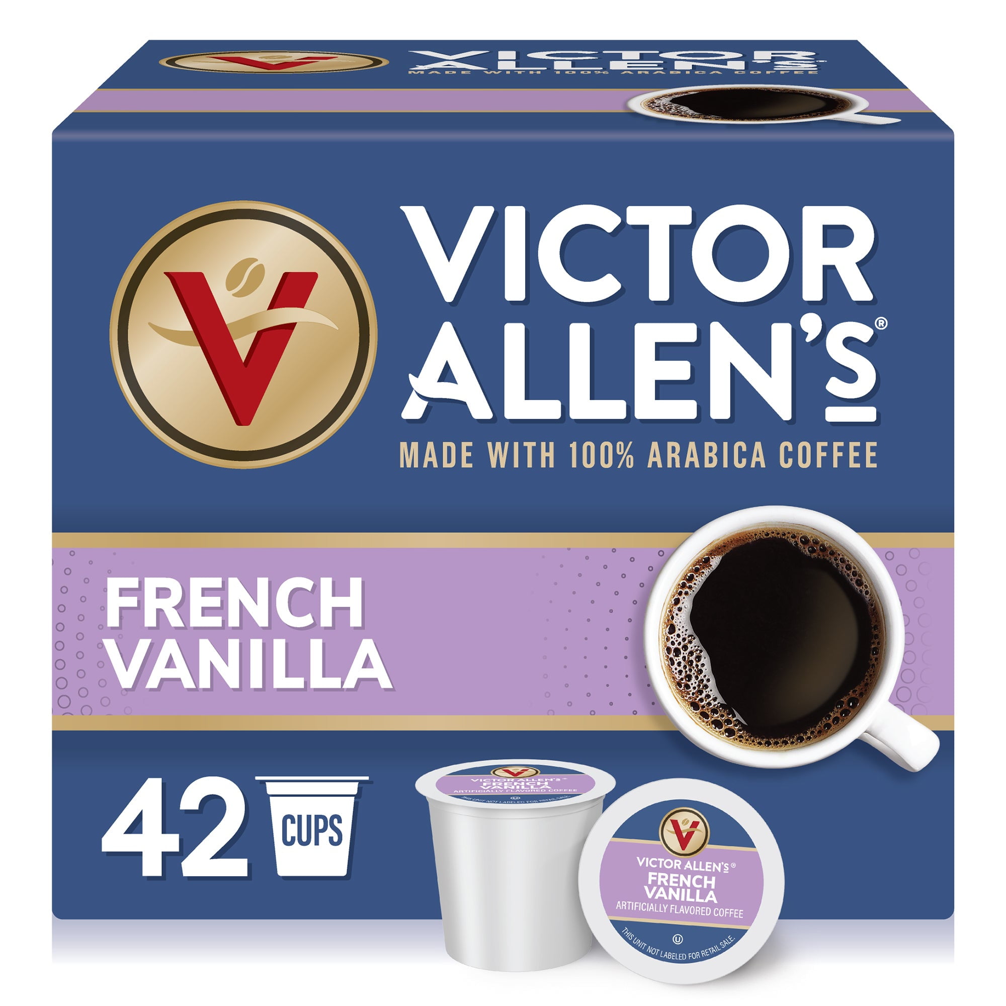 Victor Allen's French Vanilla Flavored Coffee Pods, Medium Roast