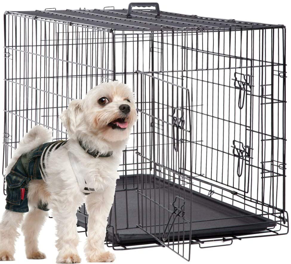Mr Barker Puppy Training Crate Folding Metal Dog Car Cage 5 sizes 24-42 Inch 