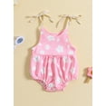 thumbnail image 2 of Arvbitana 0M 3M 6M 12M 18M 24M Infant Newborn Baby Girl Sleeveless Romper Summer Casual Spaghetti Strap Printed One-Piece Shorts Playsuits, 2 of 9