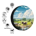 thumbnail image 4 of KLL Countryside Farm Cow Pattern 14-17 inch Spare Tire Cover Universal Wheel Protector for Truck SUV Trailer Camping Rv Tire Covers-17 inch, 4 of 6