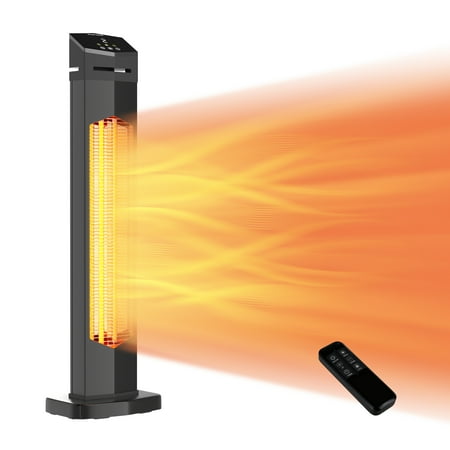 Outdoor Heaters for Patio, 37"Infrared Electric Heater 1500W with Remote for Backyard, Garage, Large Room, Indoor, Home-Black