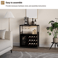 thumbnail image 4 of 36" Wine Bar Rack Cabinet with LED Light – Adjustable Shelves, Mesh Door, and Baffle Design for Home, Kitchen and Dining Room, 4 of 4
