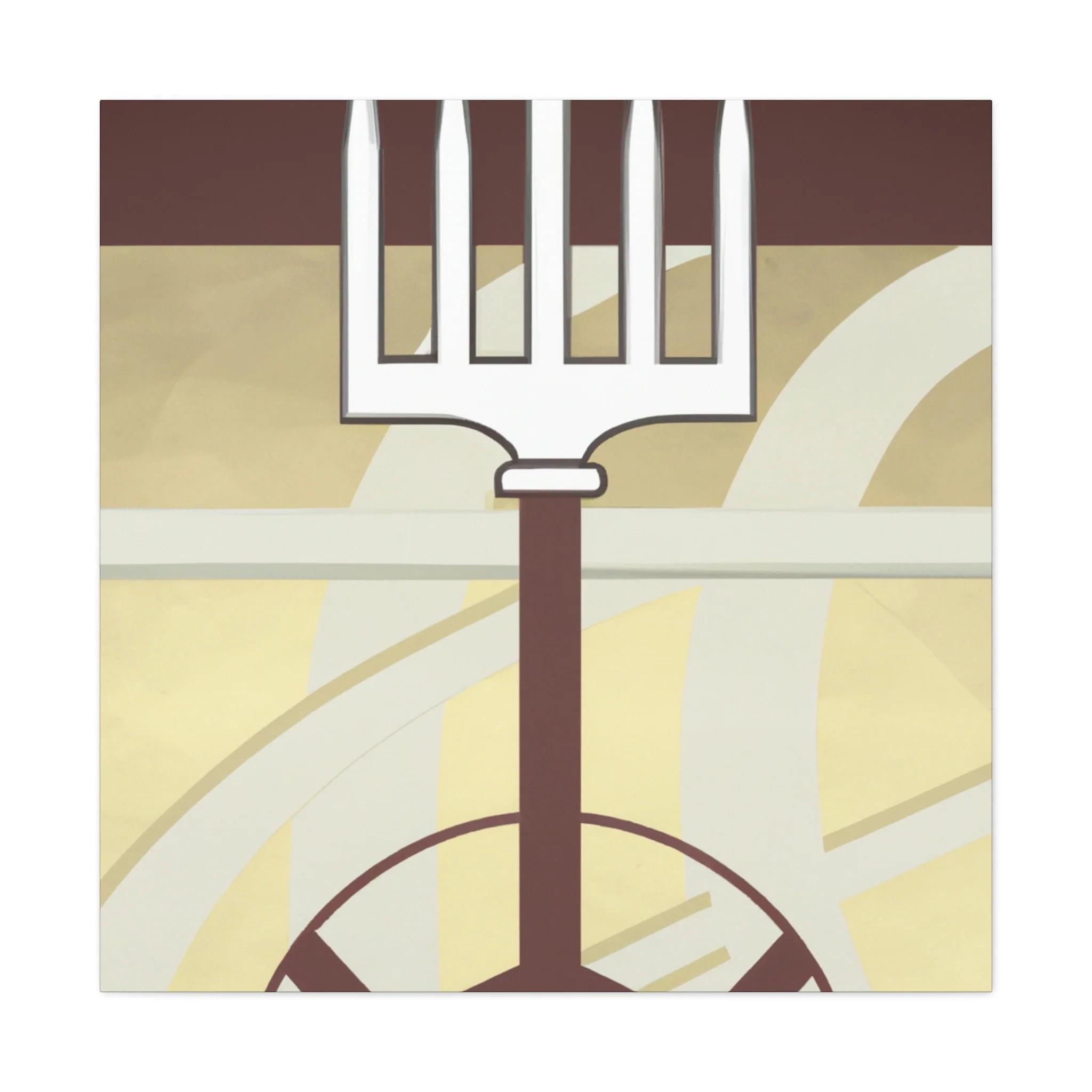 Flamboyant Deco Pitchfork Canvas