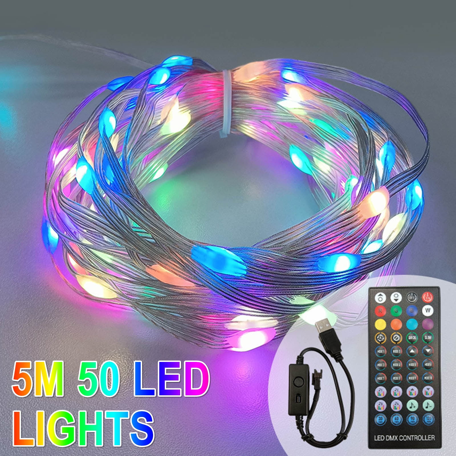 jsaierl LED 7 Color String Lights RGB Bluetooth Light String Mobile