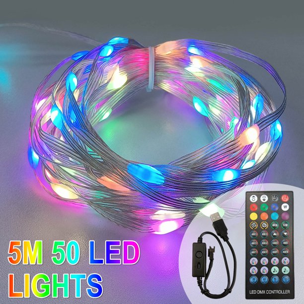 jsaierl LED 7 Color String Lights RGB Bluetooth Light String Mobile