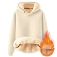 thumbnail image 6 of Men's Casual Fleece Sherpa Lined Drawstring Hoodie Winter Warm Pullover Hooded Sweatshirt Beige M, 6 of 6
