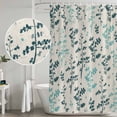 thumbnail image 5 of Teal Green Botanical Shower Curtain, Waterproof Shower Curtains for Bathroom, Rustic Country Spring Floral Summer Leaf Washable Fabric Bathtub Curtain Set Bath Decor with 12 Hooks Stall 36"x72", 5 of 8